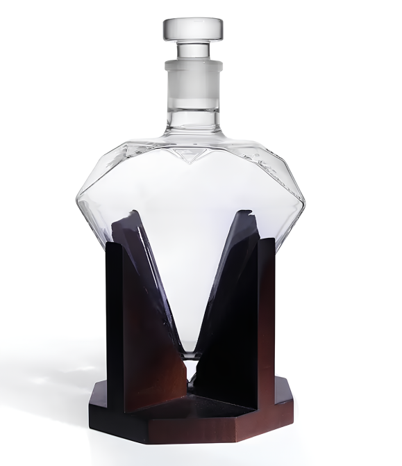 Графин RESTEQ 1000 мл у формі діаманту — декантер для віскі, горілки, коньяку та інших алкогольних напоїв Київ - фото 5