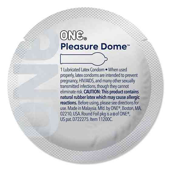 Набір презервативів ONE Pleasure Dome, 100 шт, гладенькі, з розширеною головкою, паковання-тубус Sex Aura Київ