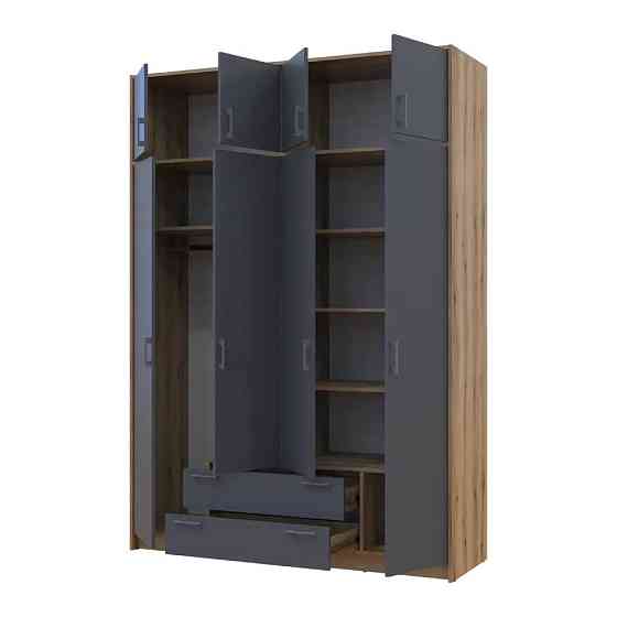 Шкаф для одежды Doros Ронди с антресолью Дуб Артизан/Графит 4ДСП 160х52х236 DRS-011665 (80737828) Львов