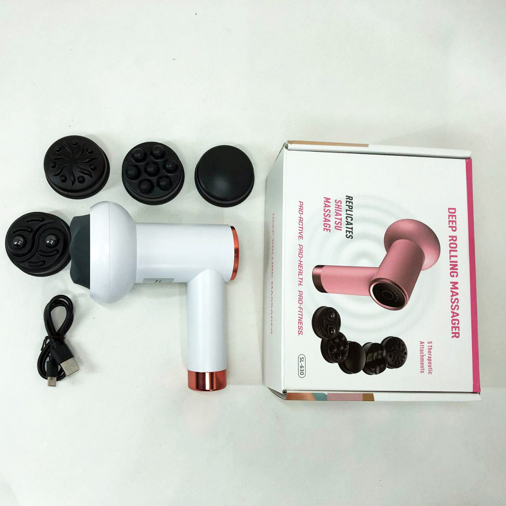 Ручной массажер для шеи и тела Deep Rolling Massager, Профессиональный массажер пистолет NA-62 Львов - изображение 12