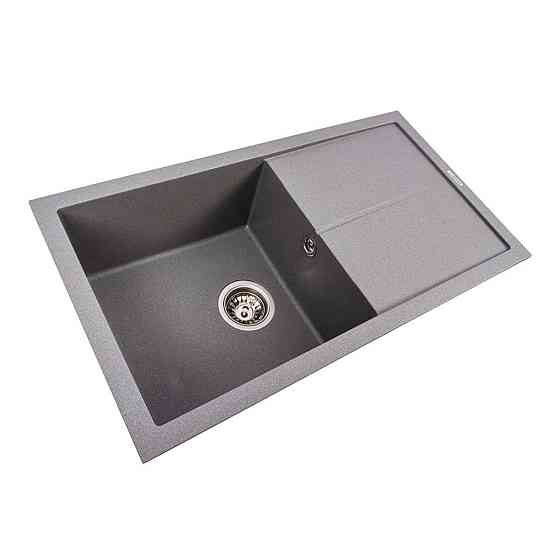 VALESO Гранітна мийка для кухні VALESO SOLID 7843 матова Сірий металік Киев