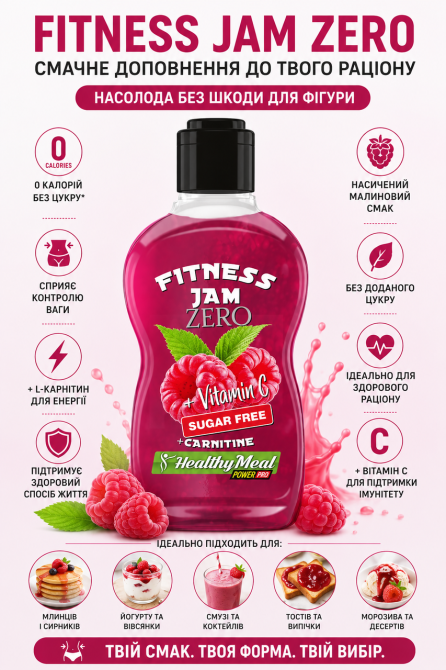 Низкокалорийный джем Power Pro Fitness Jam Zero 200 g малина Киев - изображение 5
