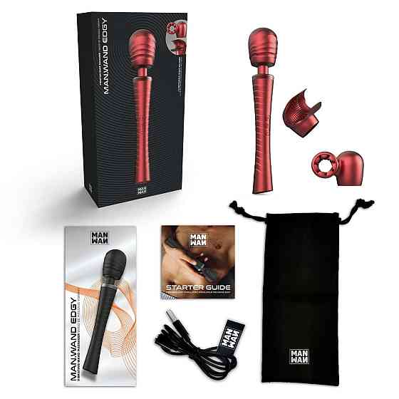 Вібромасажер MAN.WAND EDGY Velvet Red Sex Aura Київ