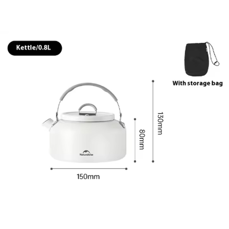 Чайник з керамічним антипригарним покриттям Naturehike CNK2450CF013 0,8 л, алюміній, білий Київ - фото 4