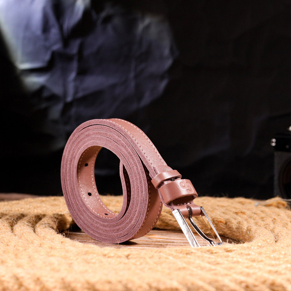 Отличный женский ремень из натуральной кожи Grande Pelle 21448 Розовый Киев - изображение 8