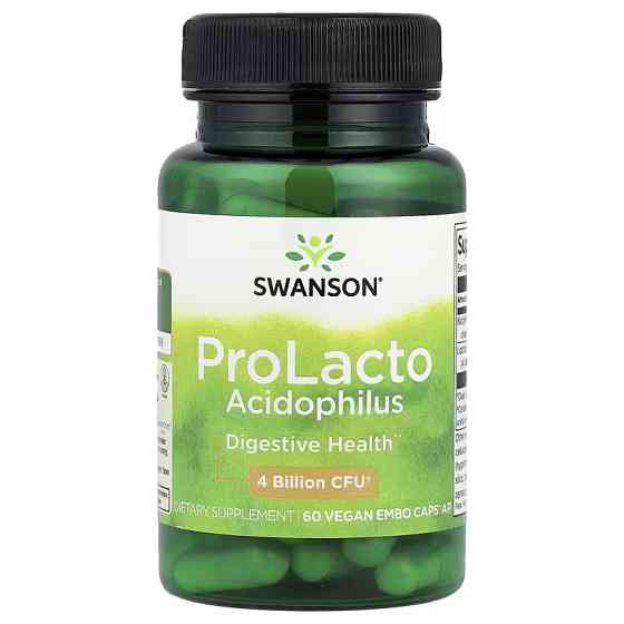 Пробиотическая добавка Swanson ProLacto Acidophilus, 4 Billion CFU, 60 Vegan EMBO Caps® AP Луцк