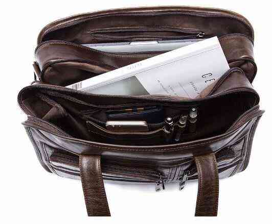 Сумка для ноутбука из натуральной кожи Vintage 14870 Коричневая Киев