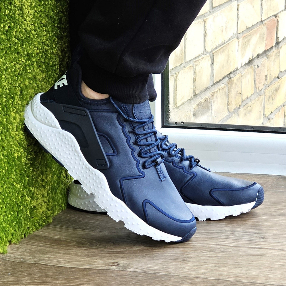 Чоловічі Сині Кросівки Nike Huarache Шкіряні Найк (розміри: 41,42,43,44,45) Відео Огляд Дніпро - фото 2