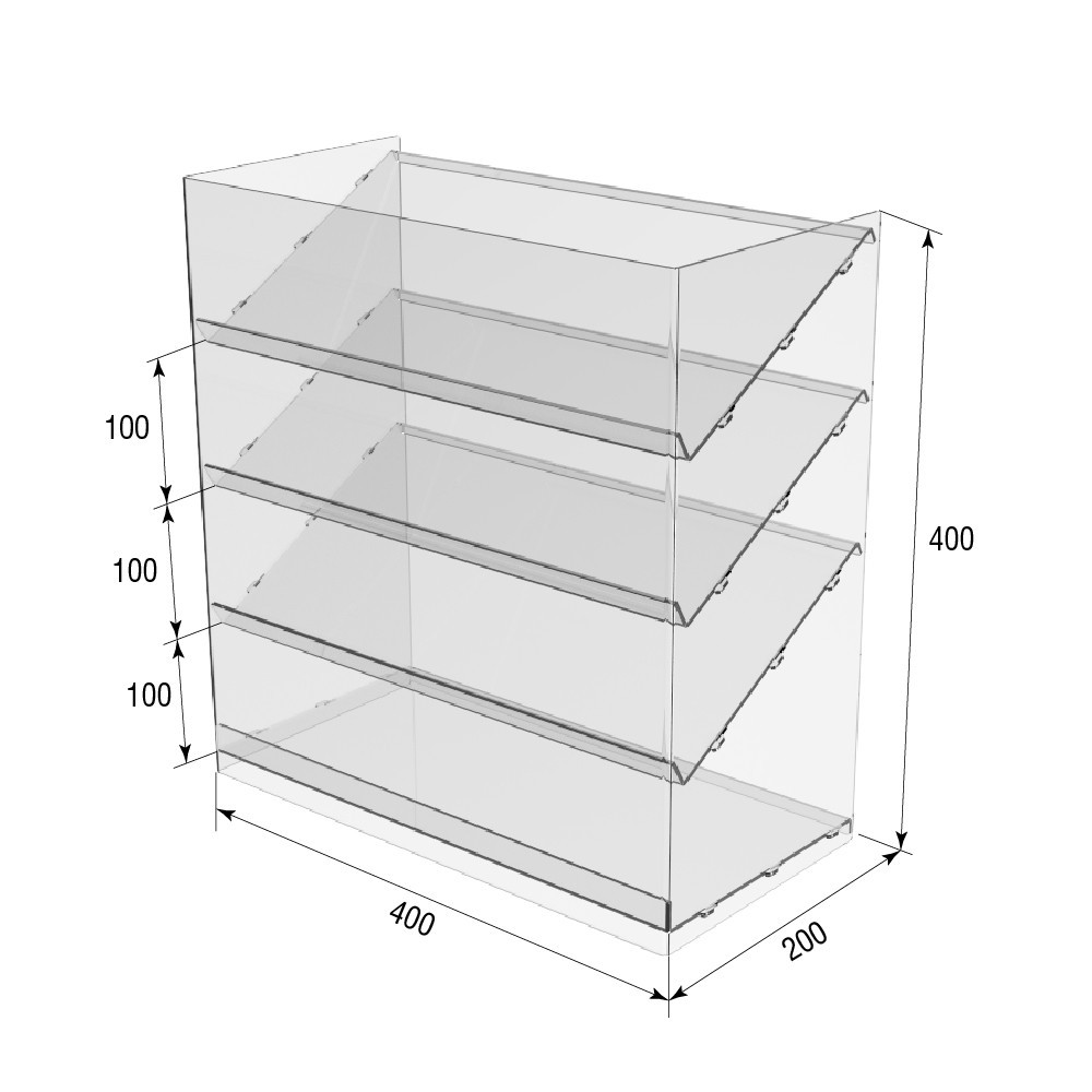 Підставка вітрина EKOSTAR 4 полиці 400х200х420 Київ - фото 8