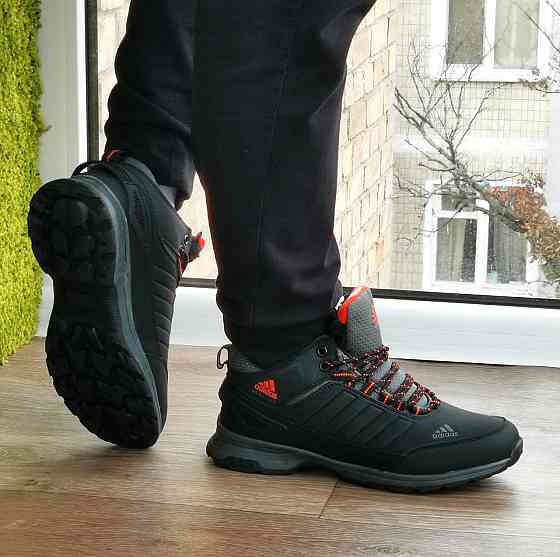 Зимові Кросівки Adidas GORE-TEX Чоловічі Чорні з МЕХОМ Черевики Адідас (розміри: 42,43) ВідеоОбзор Дніпро