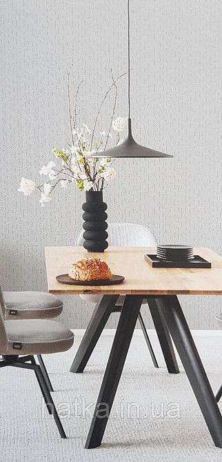 Шпалери вінілові на флізеліні Marburg Memoria 1.06х10 смужки вертикальні горизонтальні білі сірі Київ - фото 1