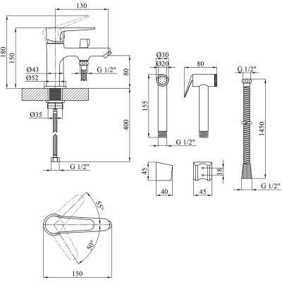 Змішувач Kroner Elbe-C015 (CV023575) Вінниця - фото 8