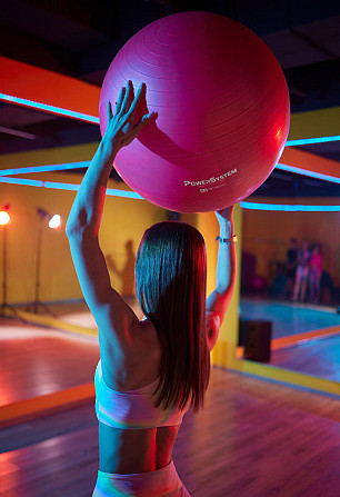М'яч для фітнесу (фітбол) Power System PS-4011 Ø55 cm PRO Gymball Pink Кам'янське - фото 10