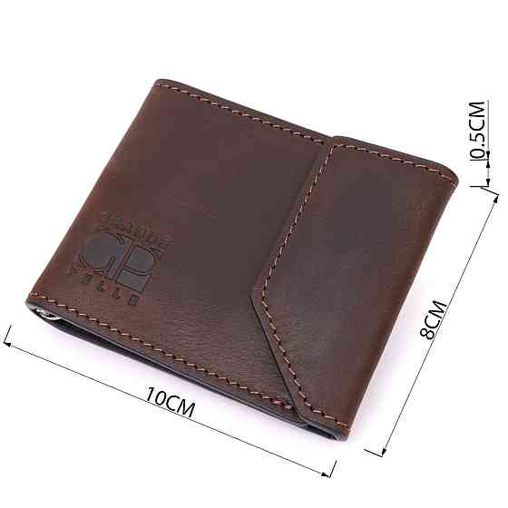 Надежный кожаный зажим для денег с держателем для Apple AirTag GRANDE PELLE 11618 Коричневый Киев