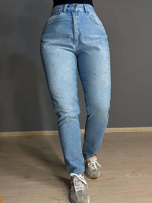 Джинси жіночі Its Basic 3077 MOM з розсипом камінців блакитні, блакитний, 40, 40, 76 см, 108 см Київ - фото 15