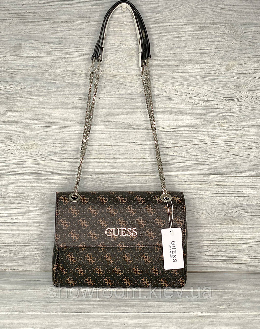 Женская сумка на плечо Guess (3385) коричневая Киев - изображение 4