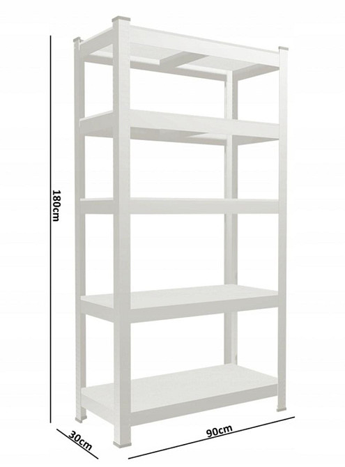 Стеллаж металлический 180x90x30 5 полок (серый) Киев - изображение 2