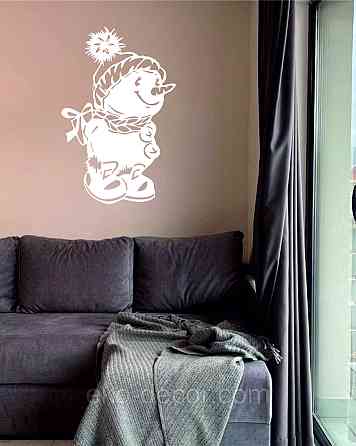 Декоративное настенное Панно «Снеговик», Декор на стену 70*45 см, Белый Киев