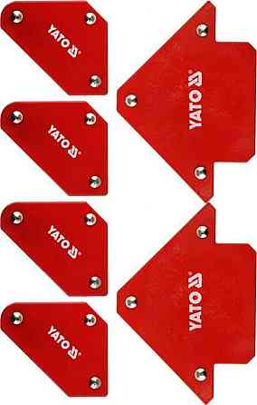 Кутники магнітні для зварюв YATO: кут:45°,90°,135°,4-4.5 кг,43х72х12мм, 2-11,5кг, 82х118х14мм [6/18] Одеса