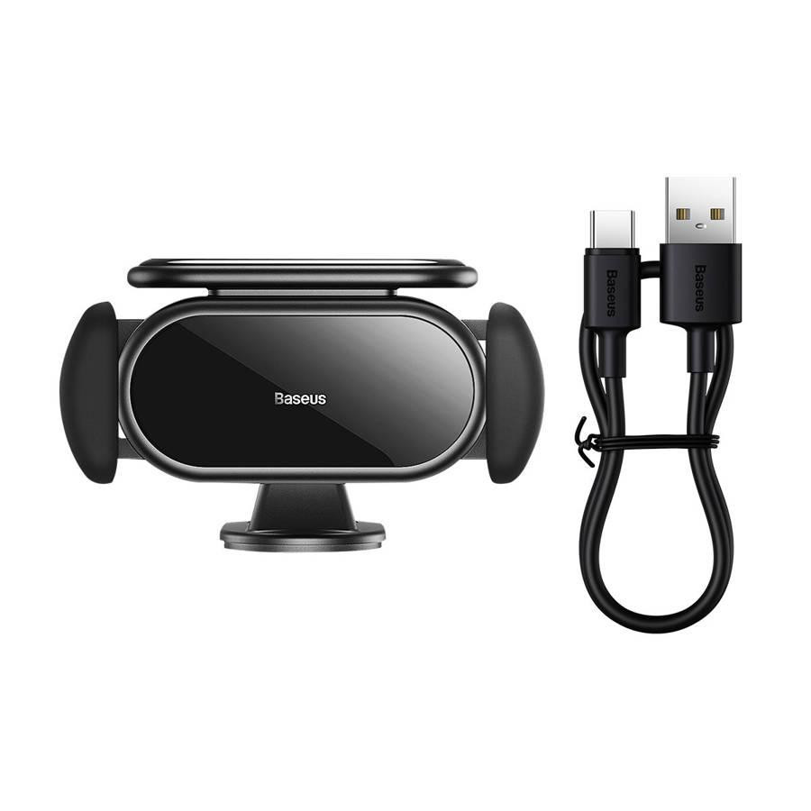 Автотримач для телефона Baseus Steel Cannon pro Solar Electric Car Mount Black Ковель - изображение 7