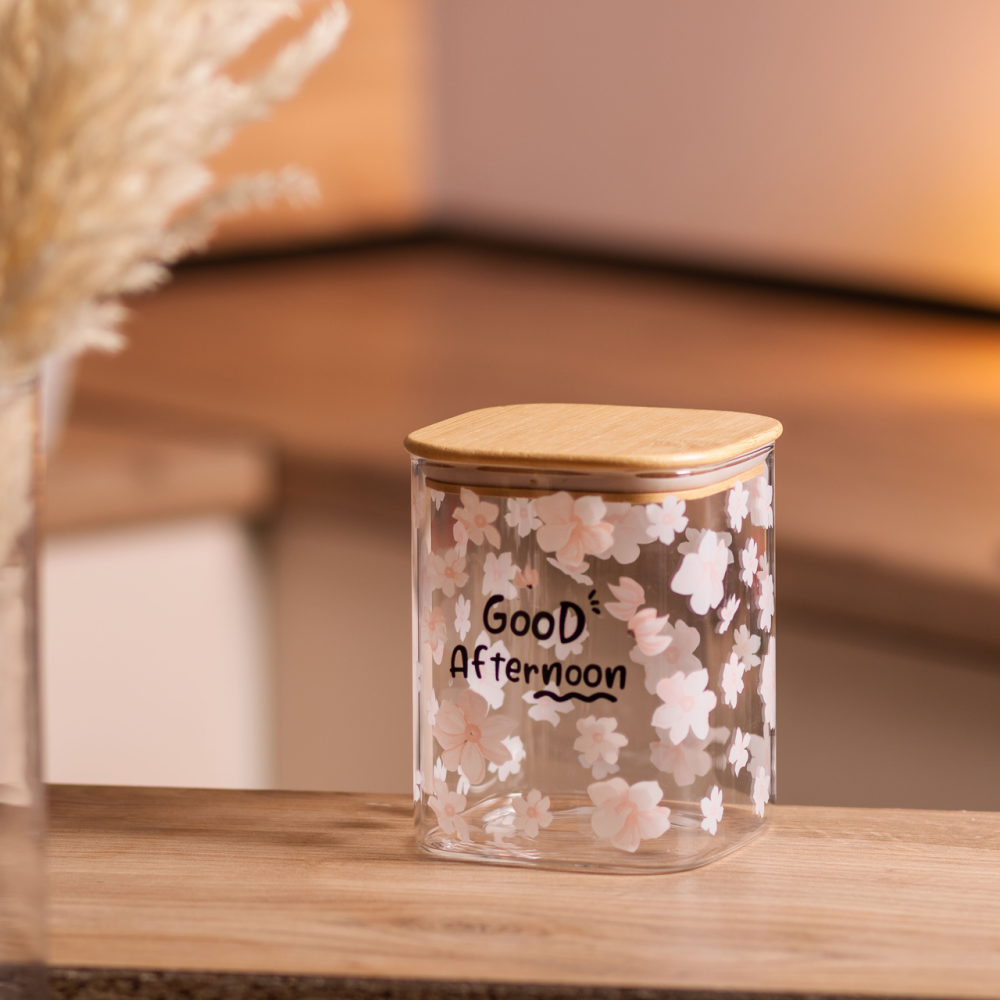 Yiwu Банка для сипучих продуктів з бамбуковою кришкою 900 мл ємність для сипучих скло HP-34-24 Коломыя - изображение 5