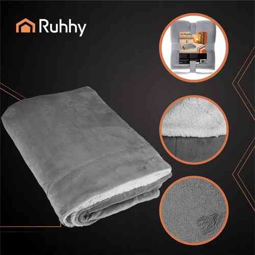 Двостороння ковдра тепла 200х150 см Ruhhy (26292) Темно-сіре Нововолинськ