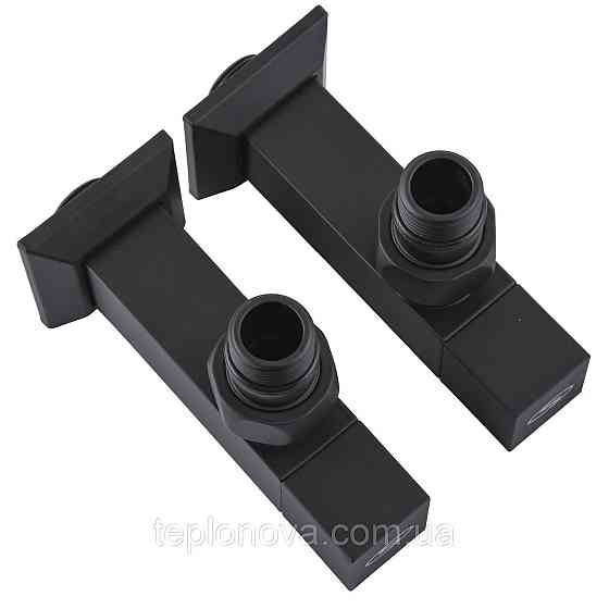 Набор Кран полуоборотный угловой с американкой SOLOMON LUX 1/2″ CUBE BLACK 8888 (1уп) Черновцы