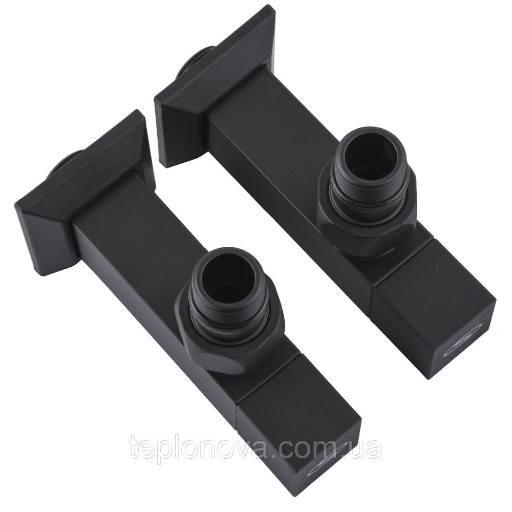 Набор Кран полуоборотный угловой с американкой SOLOMON LUX 1/2″ CUBE BLACK 8888 (1уп) Черновцы - изображение 4