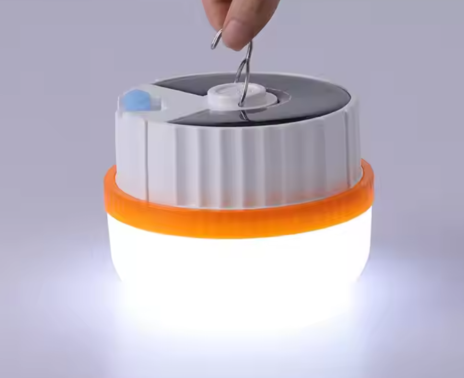 Діодна кемпінгова лампа 18650 із сонячною панеллю, зарядкою micro USB та кабелем у комплекті Одеса - фото 4