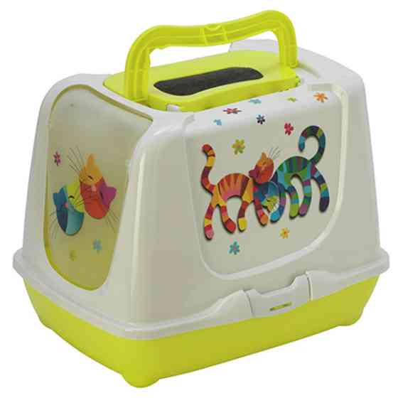 Moderna Trendy Cat Friends Forever МОДЕРНА ДРУЗІ НАЗАВЖДИ закритий туалет для котів, 50х39х37см, лимонный Київ