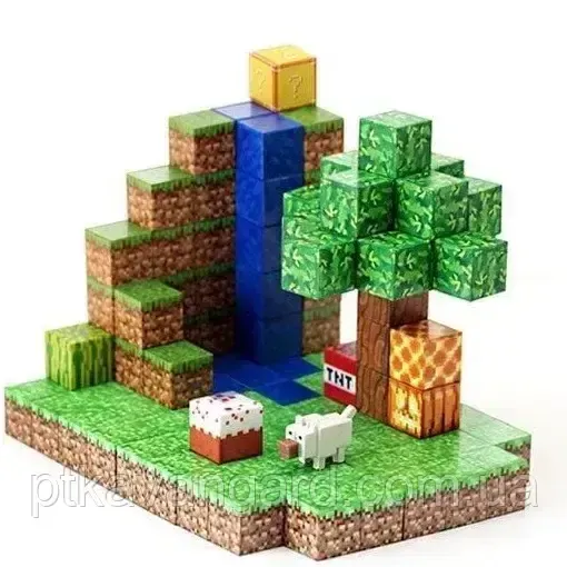Магнітні блоки Minecraft 128 деталі / конструктор магнітні кубики Dream World LZCK 002 Хмельницький