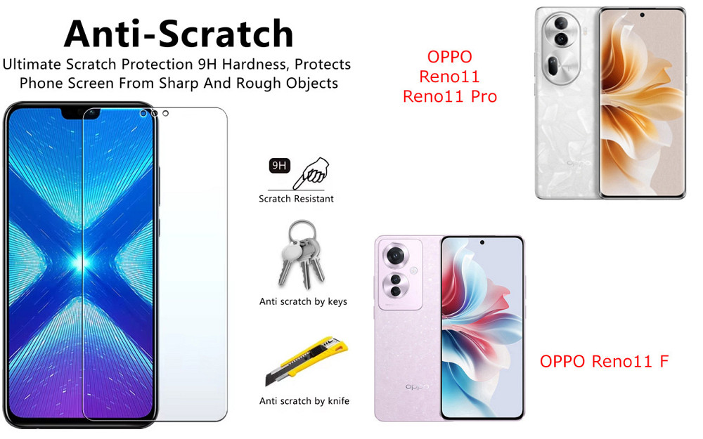 Защитное стекло NeoGlass для OPPO Reno11, Reno11 F, Reno11 Pro – ультрапрозрачное и устойчивое Киев - изображение 1