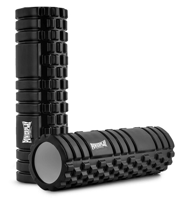 Масажний ролик (роллер) PowerPlay 4404 Massage Roller Чорний (45x14см.) Каменское - изображение 1