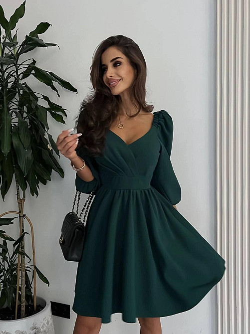 Женское романтическое вечернее мини платье Изумрудный, 46/48 Одесса - изображение 1