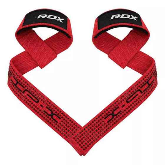 Лямки для тяги RDX S4 Gym Cotton Gel Straps Red Plus Луцк