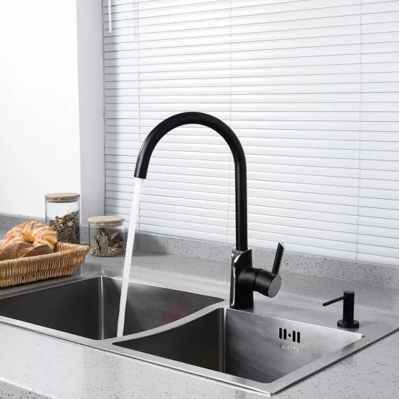 Змішувач для кухні GAPPO G4003-6 чорний/хром Київ