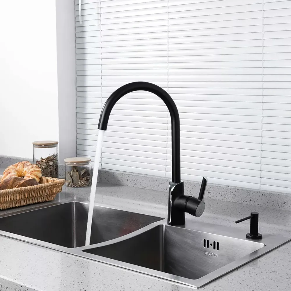 Смеситель для кухни GAPPO G4003-6 черный/хром Киев - изображение 2