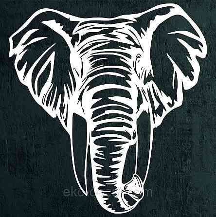 Декоративное настенное Панно «Слон», Декор на стену 70*66 см, Белый Киев