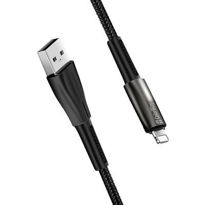 Дата кабель USB 2.0 AM to Lightning 1.0m zinc alloy + led black ColorWay (CW-CBUL035-BK) Винница - изображение 6
