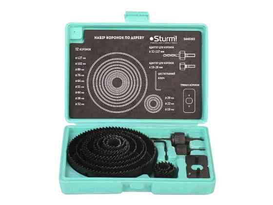 Набір коронок для дерева (15 предметів; 12 коронок 19-127 мм) Sturm 5440202 (читувати опис) Рівне