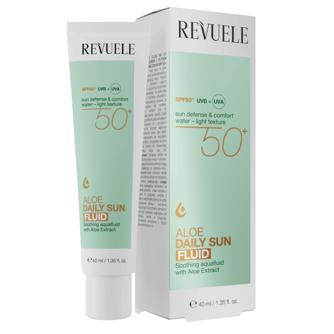 Флюїд для обличчя SPF50+ aloe daily sun Revuele 40 мл Вінниця - фото 1