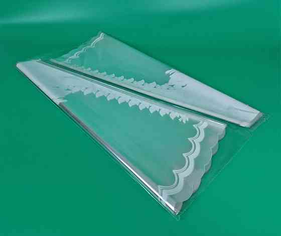 Упаковка конус під квіти h70/14низ/56верх(100 шт) Листочки білі 175 (1) (100 шт) Харків