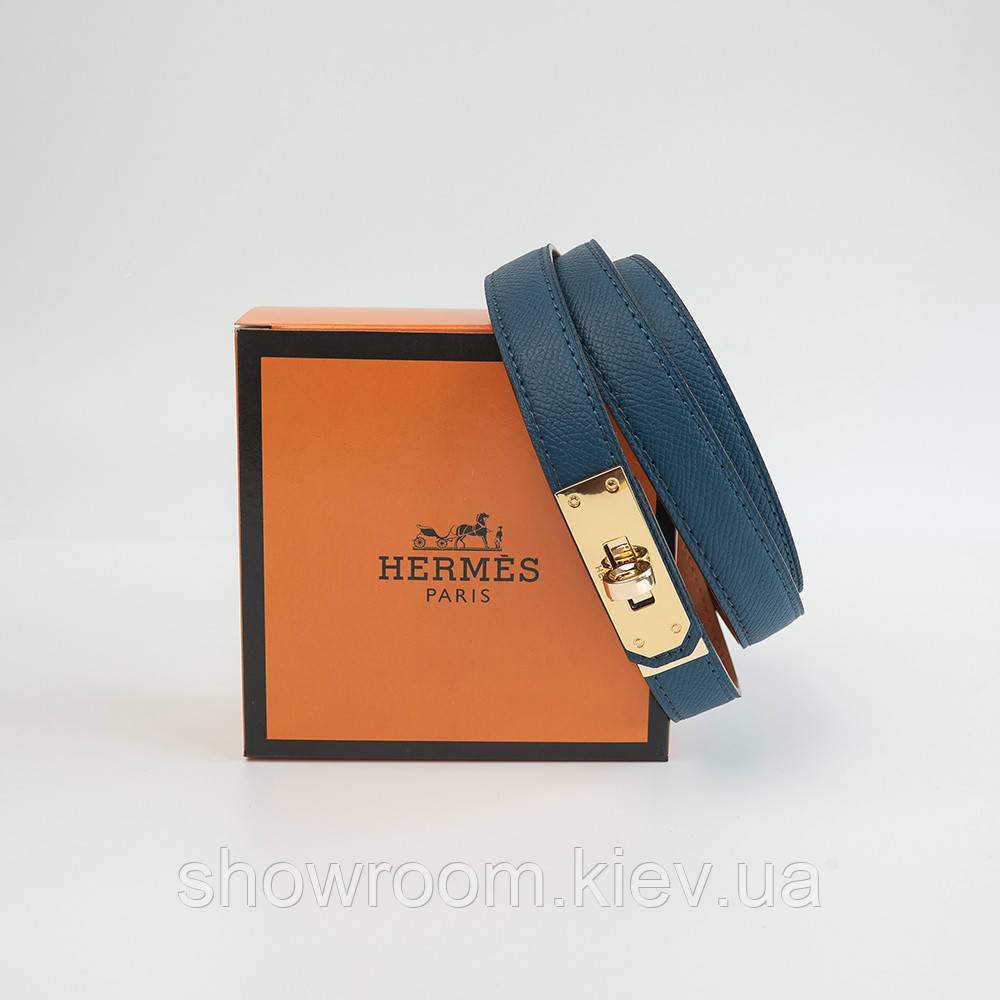 Женский кожаный ремень синий с пряжкой (280-1) Киев - изображение 3