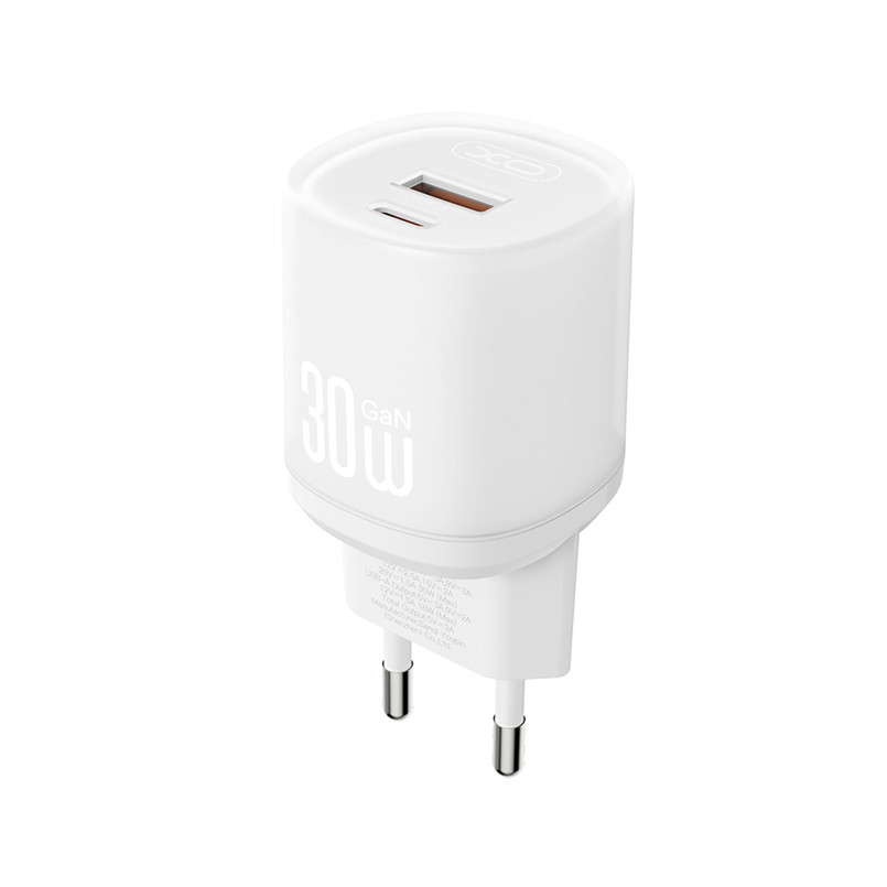 Мережевий зарядний пристрій XO L151 30W 1USB-A+1USB-C + Type-C кабель білий Львів - фото 2