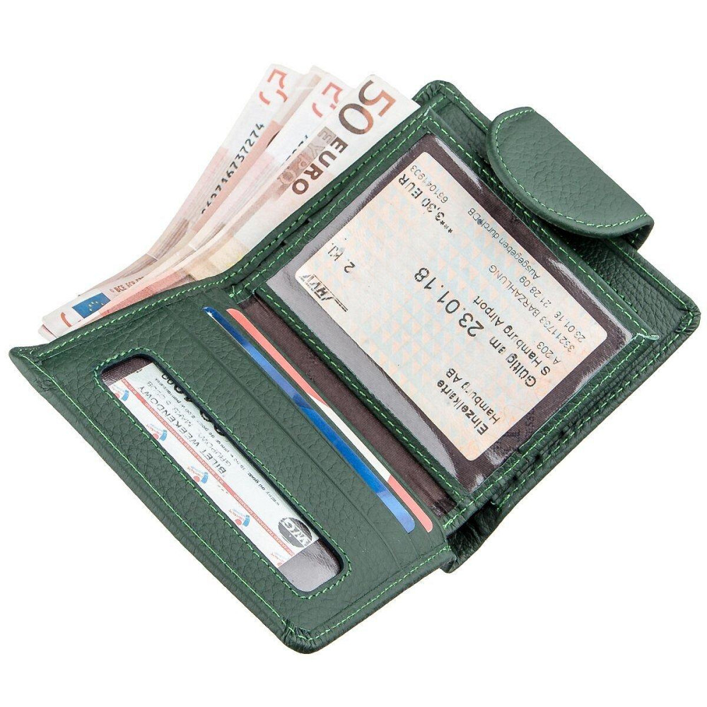 Кошелек женский компактный ST Leather 18959 Зеленый Киев - изображение 6