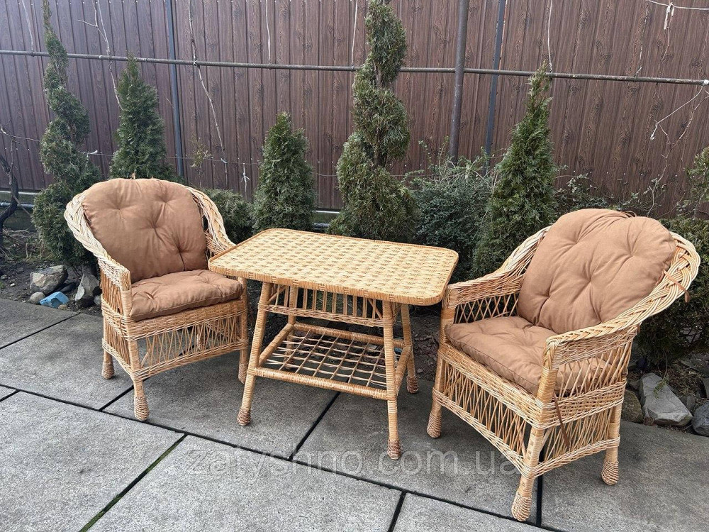 Меблі плетені з кавовими накидками Київ - фото 7