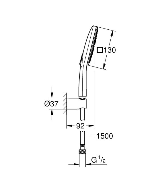 Душовий набір з тримачем, 3 режими струменя Grohe Rainshower SmartActive   ( 26589000 ) 28967 Харків - фото 6