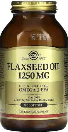 Лляна олія Solgar Flaxseed Oil 1250 мкг 100 гел капс Київ