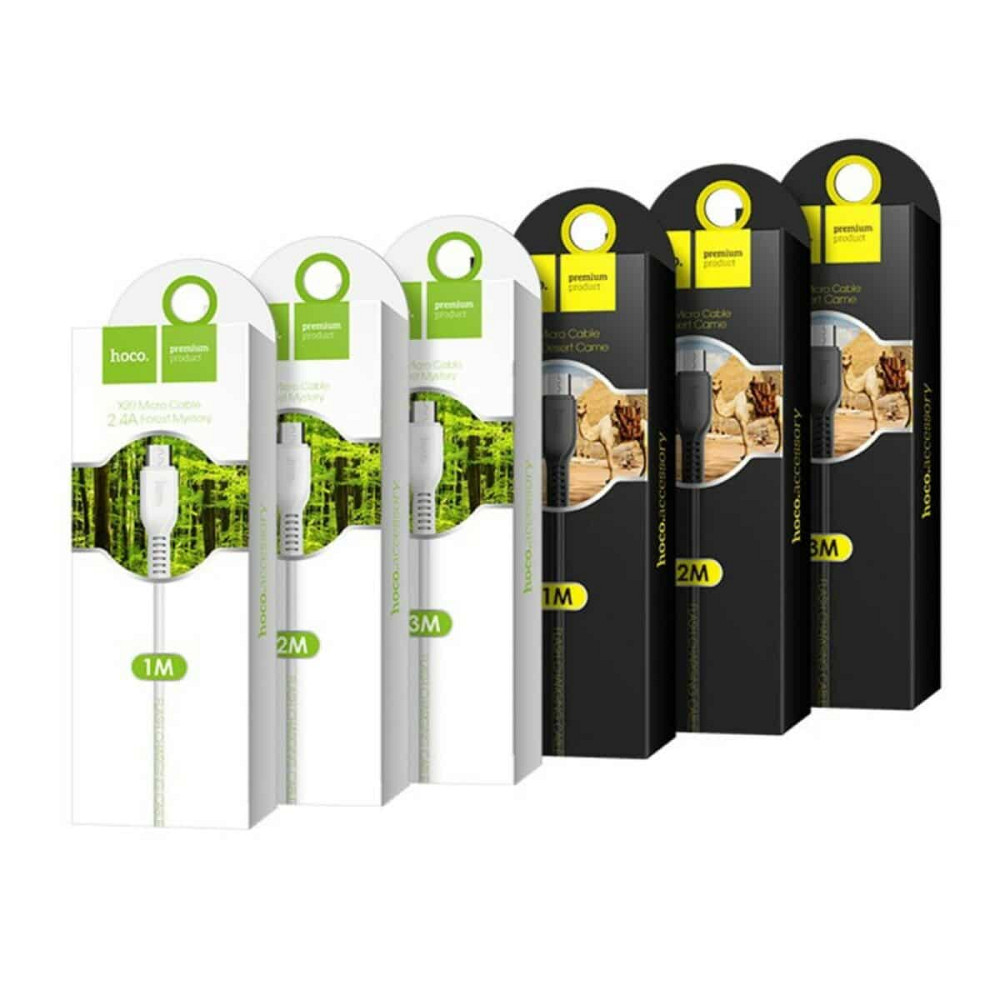 Кабель HOCO X20 USB to Micro 2A, 2m, PVC, TPE connectors, Black Київ - фото 5