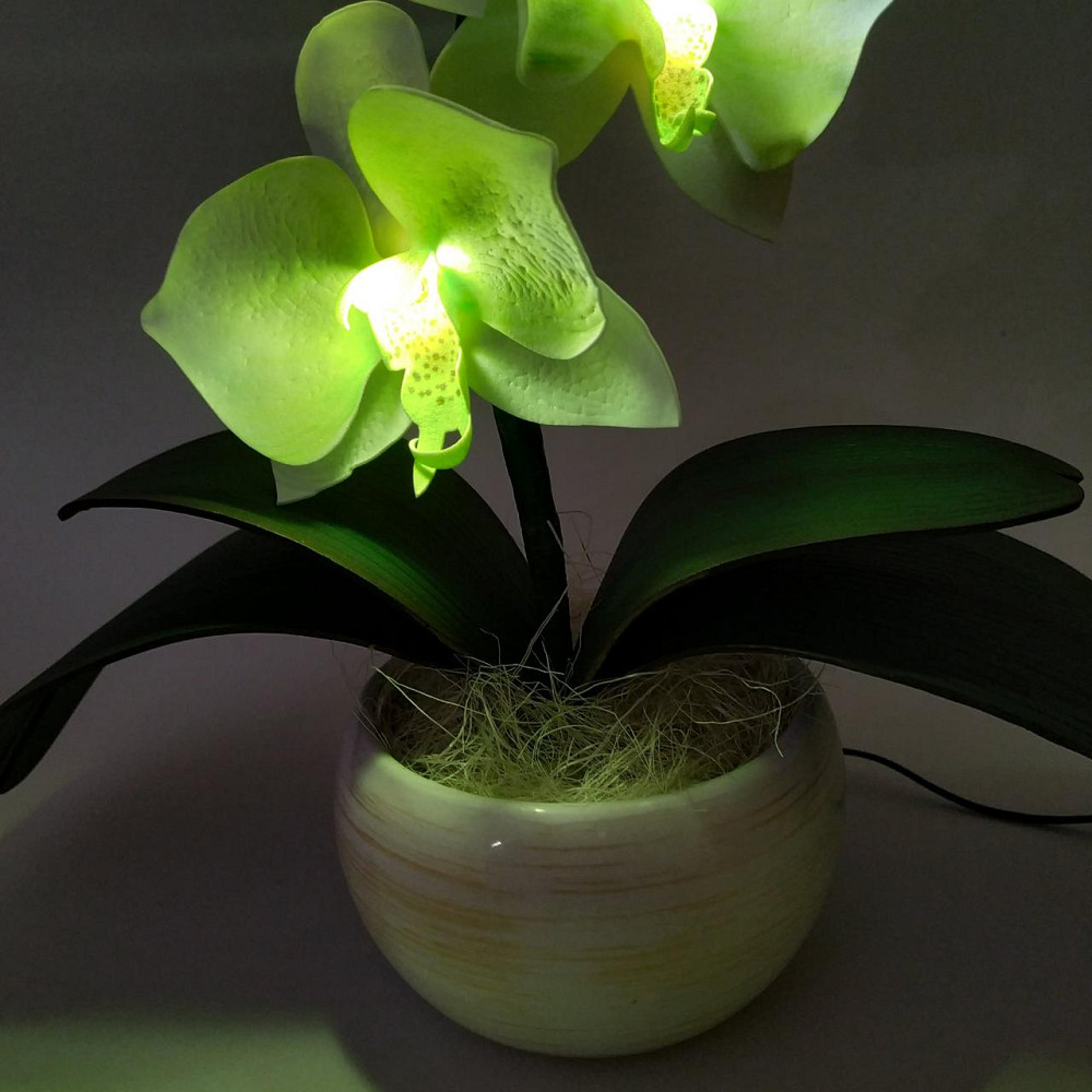Світильник-нічник "Орхідея Біло-салатова" Дніпро - фото 4